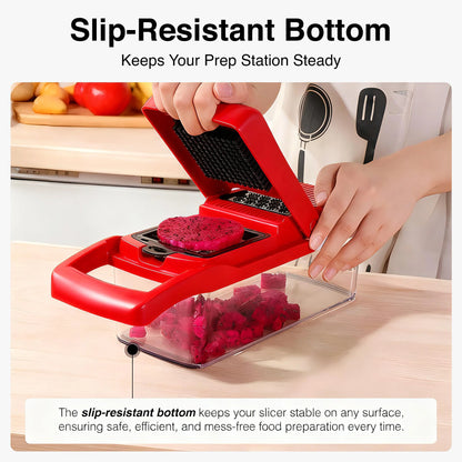 Vegetable Chopper Slicer Onion Dicer, Multi 22-In-1 Veggie Mandoline Food Cutter for Tomato Fruit with Lemon Squeezer, E-Recipe, 11 Blades, Egg Separator & Slicer, Container