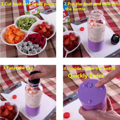 High Quality Juicer Portable Smoothie Blender Cup Mini Blenders USB Wireless Press Charging Manual Juicers Cup
