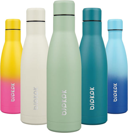 17Oz Insulated Stainless Steel Water Bottles,Sports Water Bottles Keep Cold for 24 Hours and Hot for 12 Hours,Bpa Free for Travel,Goldenrod