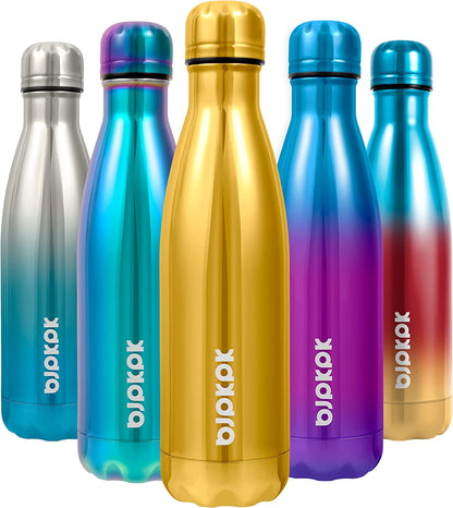 17Oz Insulated Stainless Steel Water Bottles,Sports Water Bottles Keep Cold for 24 Hours and Hot for 12 Hours,Bpa Free for Travel,Brick Red