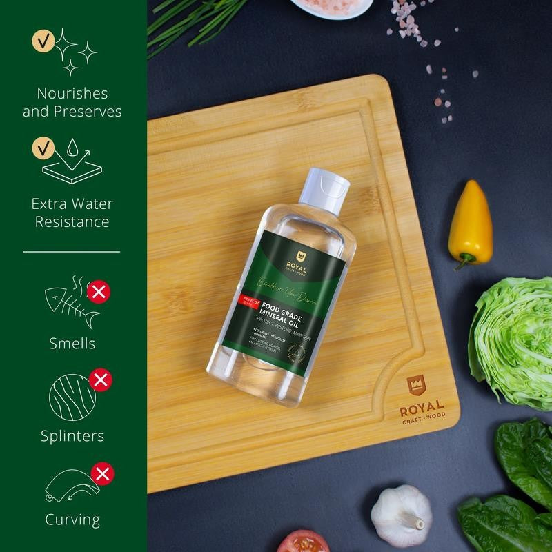 Food Grade Mineral Oil 10.1 Fl Oz for Bamboo and Wooden Cutting Boards and Kitch