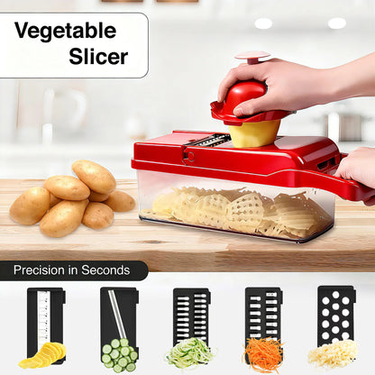 Vegetable Chopper Slicer Onion Dicer, Multi 22-In-1 Veggie Mandoline Food Cutter for Tomato Fruit with Lemon Squeezer, E-Recipe, 11 Blades, Egg Separator & Slicer, Container