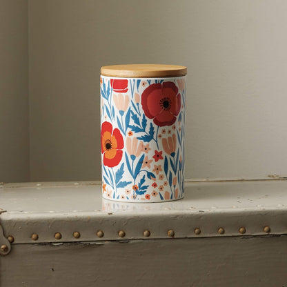 Latter-Day Home Floral Kitchen Canister - Accessories and Decorations - Canisters for Kitchen Counter - Flour and Sugar Containers, 4.25'’X 4.25’’X 6.5''