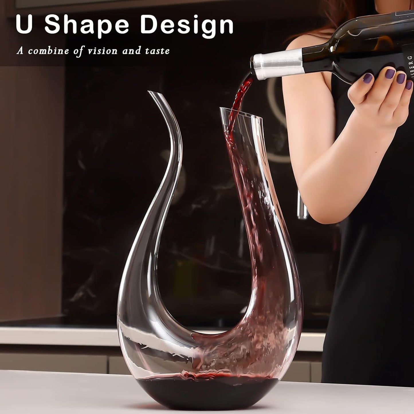 Wine Decanter by  - 50 OZ Crystal Red Wine Aerator Decanter,Wine Carafe for Home Bar,Unique Wedding Gifts and Birthday Gifts for Women