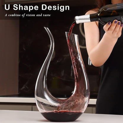 Wine Decanter by  - 50 OZ Crystal Red Wine Aerator Decanter,Wine Carafe for Home Bar,Unique Wedding Gifts and Birthday Gifts for Women