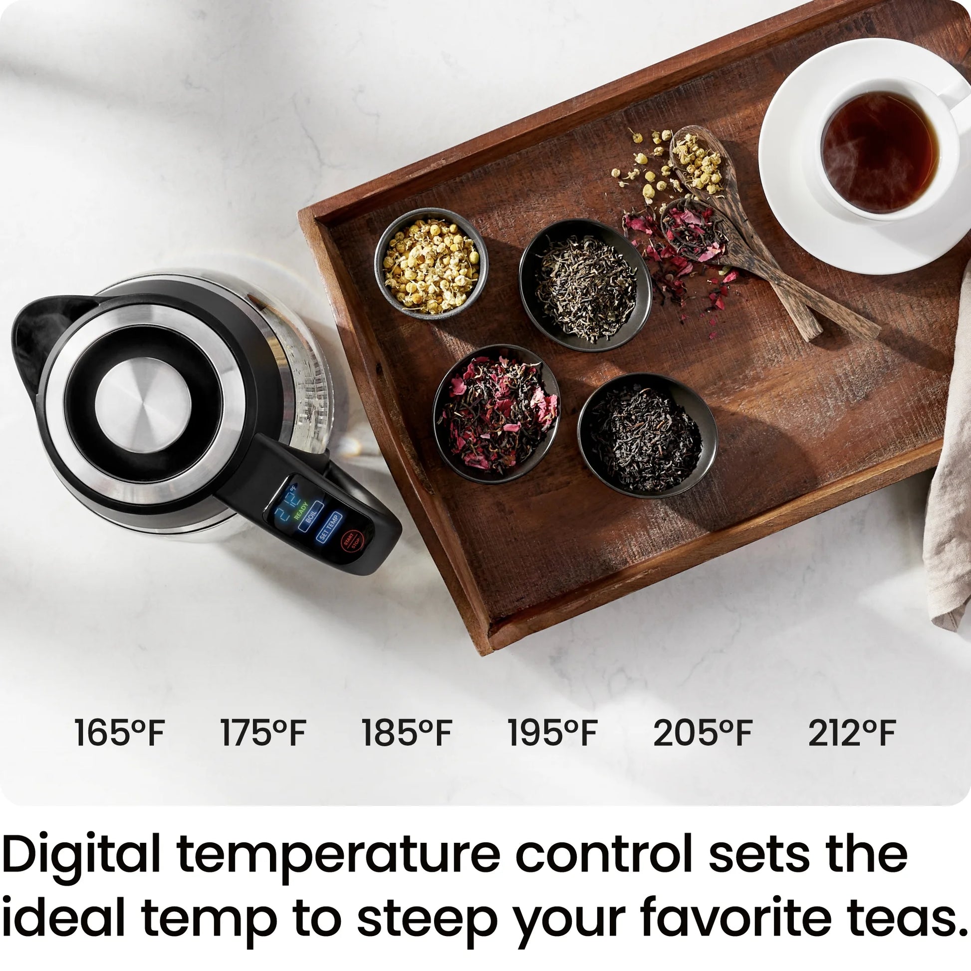 Lightning 1.8L Custom-Temp Electric Kettle, 1750W with Tea Infuser - Stainless Steel