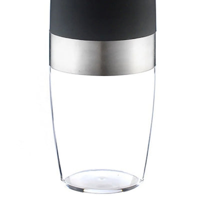 2 Pcs Electric Gravity Pepper and Salt Grinder Set, LED Light, Adjustable Coarseness, Battery Operated, Stainless Steel Black