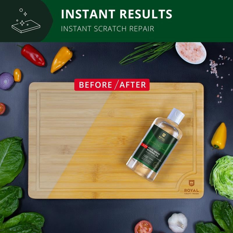 Food Grade Mineral Oil 10.1 Fl Oz for Bamboo and Wooden Cutting Boards and Kitch