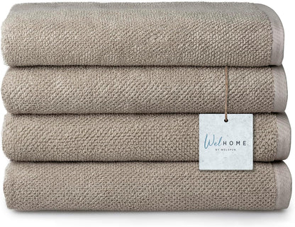 Franklin 100% Cotton Popcorn Textured Towel Set - 6 Piece 600 GSM, Soft & Plush, 2 Bath Towels, 2 Hand Towels, 2 Washcloths, Dark Gray