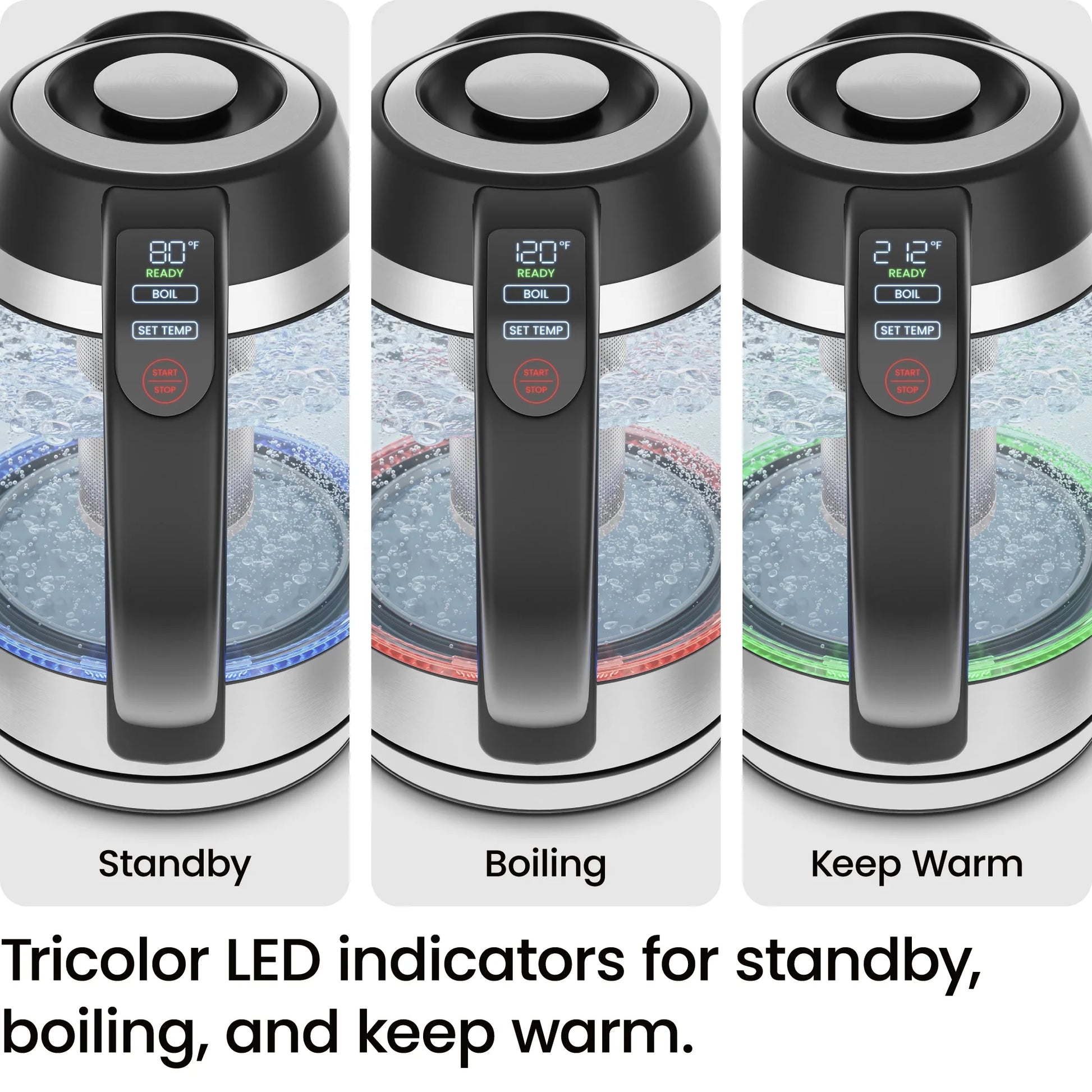 Lightning 1.8L Custom-Temp Electric Kettle, 1750W with Tea Infuser - Stainless Steel