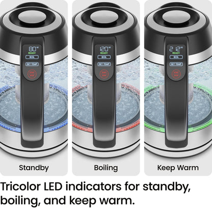 Lightning 1.8L Custom-Temp Electric Kettle, 1750W with Tea Infuser - Stainless Steel