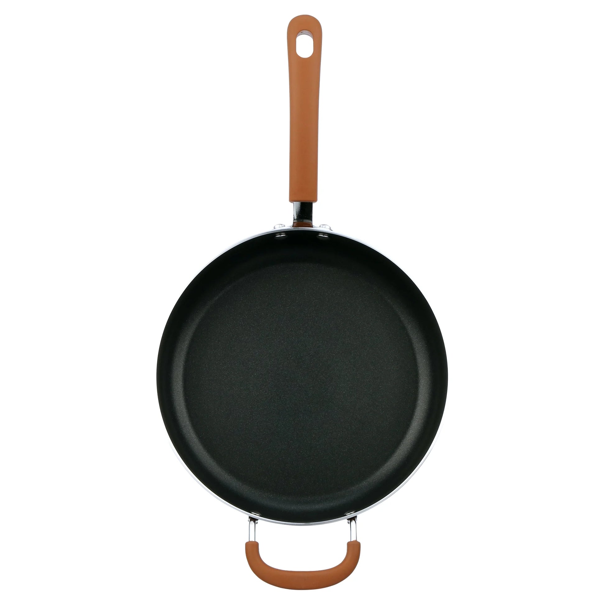 17 Piece Non-Stick Cookware Set, Pots & Pans with Foldable Knob, Space Saving, Stackable, Nylon Tools Set, Induction Base, Brown