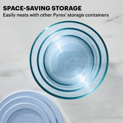 Simply Store Tinted 6-Piece round Glass Storage Set with 2C/4C/7C and Airtight Lids, Blue