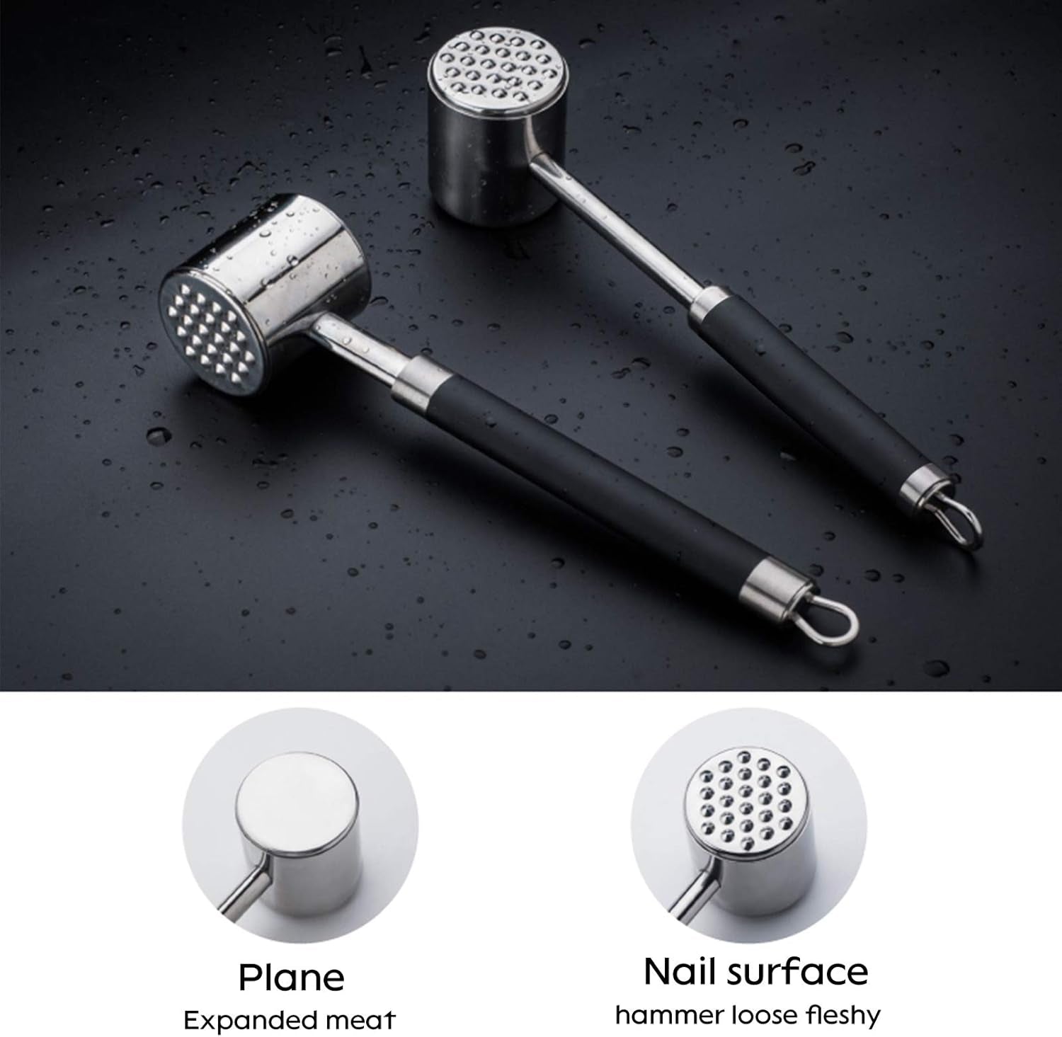 Kitchen Hamburger Meat Chopper Versatile Meat Masher and Tenderizer Hammer Kitchen Tool Heavy Duty Meat Pounder