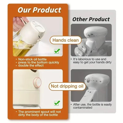 Multifunctional Oil Bottle 2-In-1 Sprayer Cooking Barbecue Oil Dispenser Baking Kitchen Cooking Oil Storage Tank