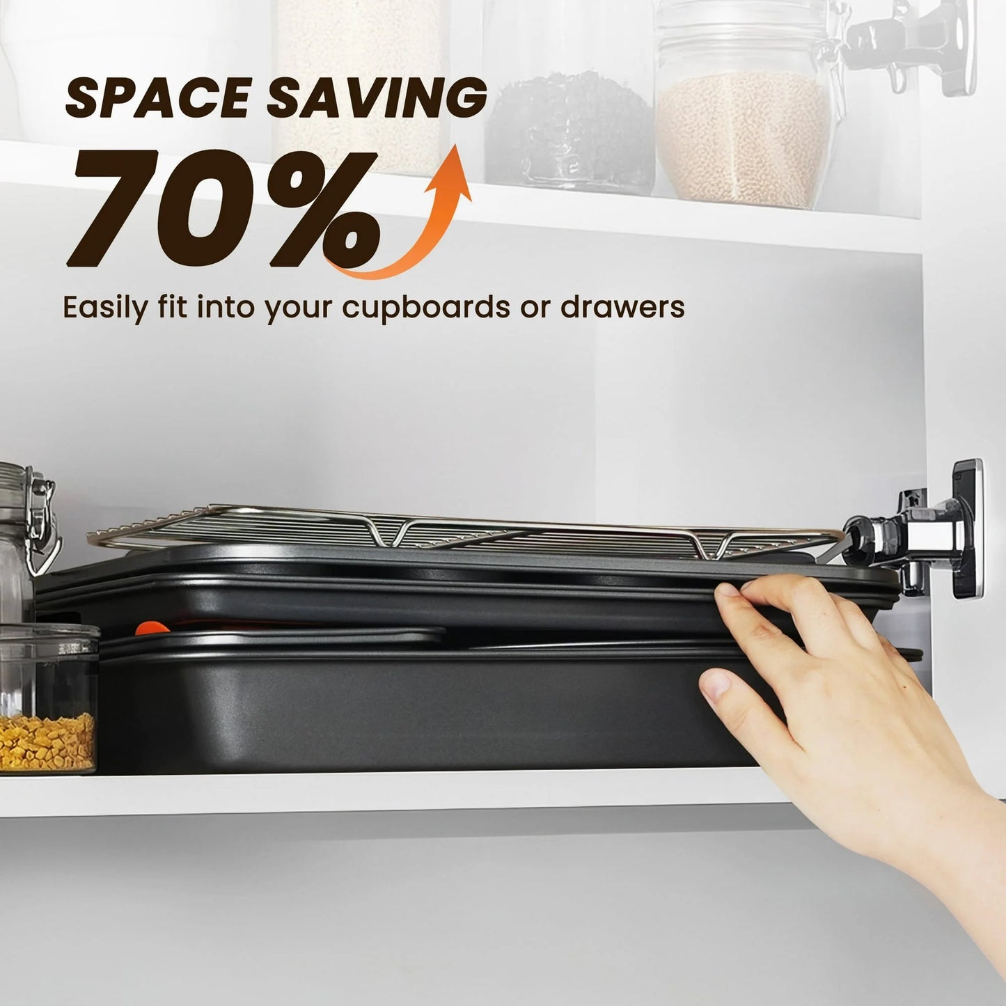 Bakeware Set, 22 Pcs Carbon Steel Non-Stick Baking Pan Set, Baking Sheet for Kitchen, Muffin Pan & Cookie Sheet & Cake Pan, Oven Safe up to 446℉