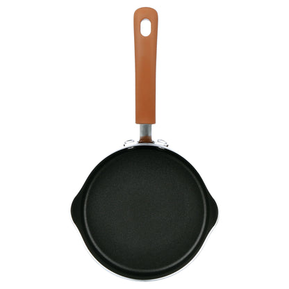17 Piece Non-Stick Cookware Set, Pots & Pans with Foldable Knob, Space Saving, Stackable, Nylon Tools Set, Induction Base, Brown