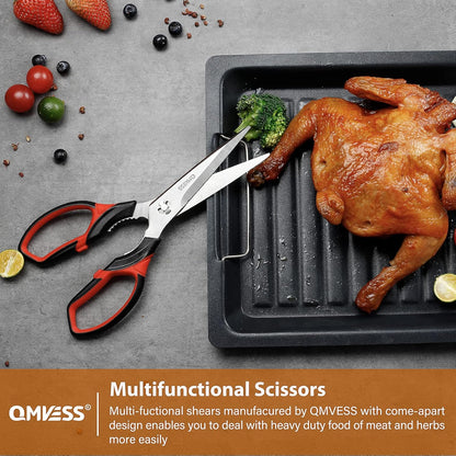 Tbrand Ultra Sharp Kitchen Shears Heavy Duty Multi Purpose Scissors Kitchen Accessories 2-Pack for Chicken,Poultry,Fish,Meat,Vegetables