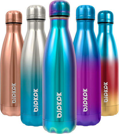 17Oz Insulated Stainless Steel Water Bottles,Sports Water Bottles Keep Cold for 24 Hours and Hot for 12 Hours,Bpa Free for Travel,Brick Red