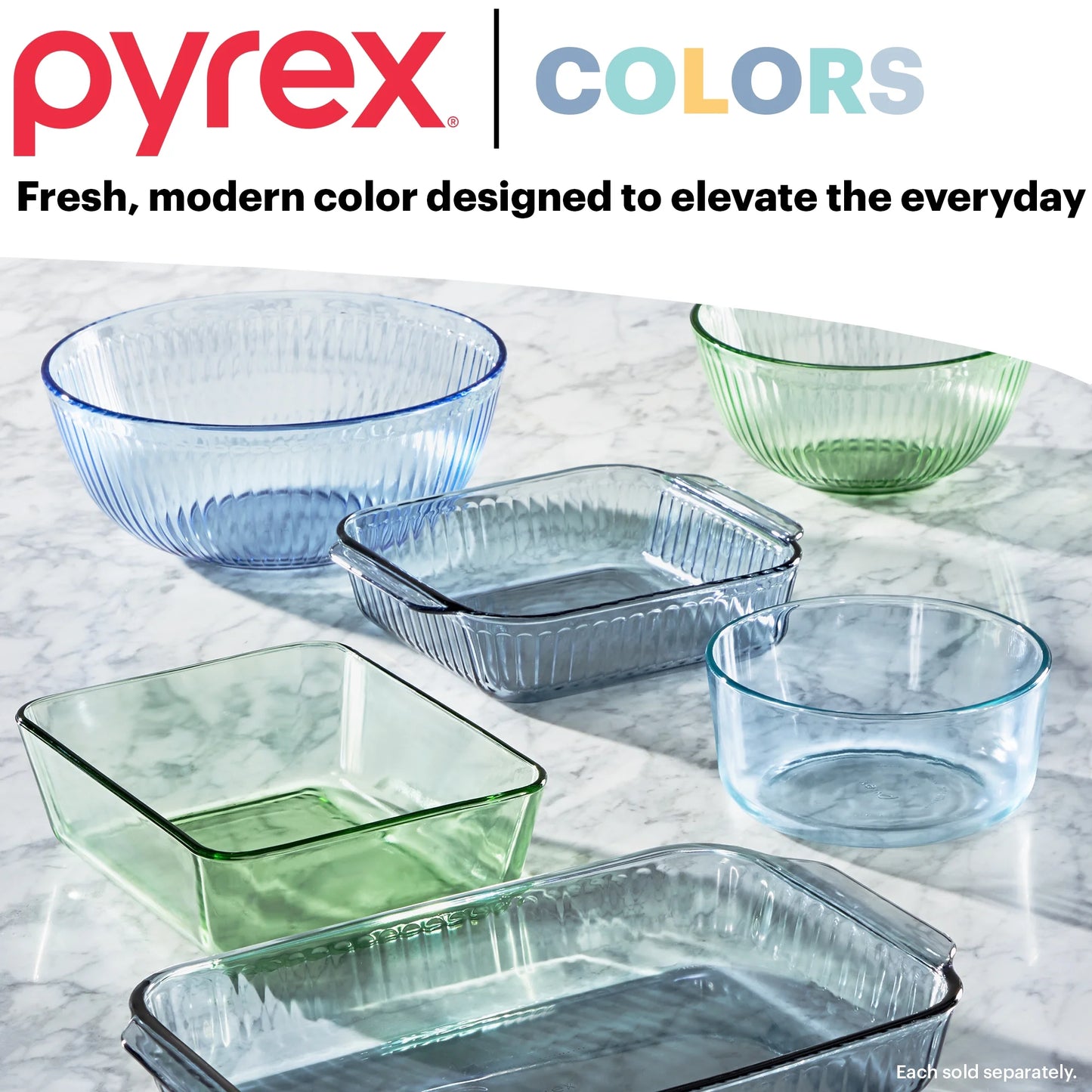 Simply Store Tinted 6-Piece round Glass Storage Set with 2C/4C/7C and Airtight Lids, Blue