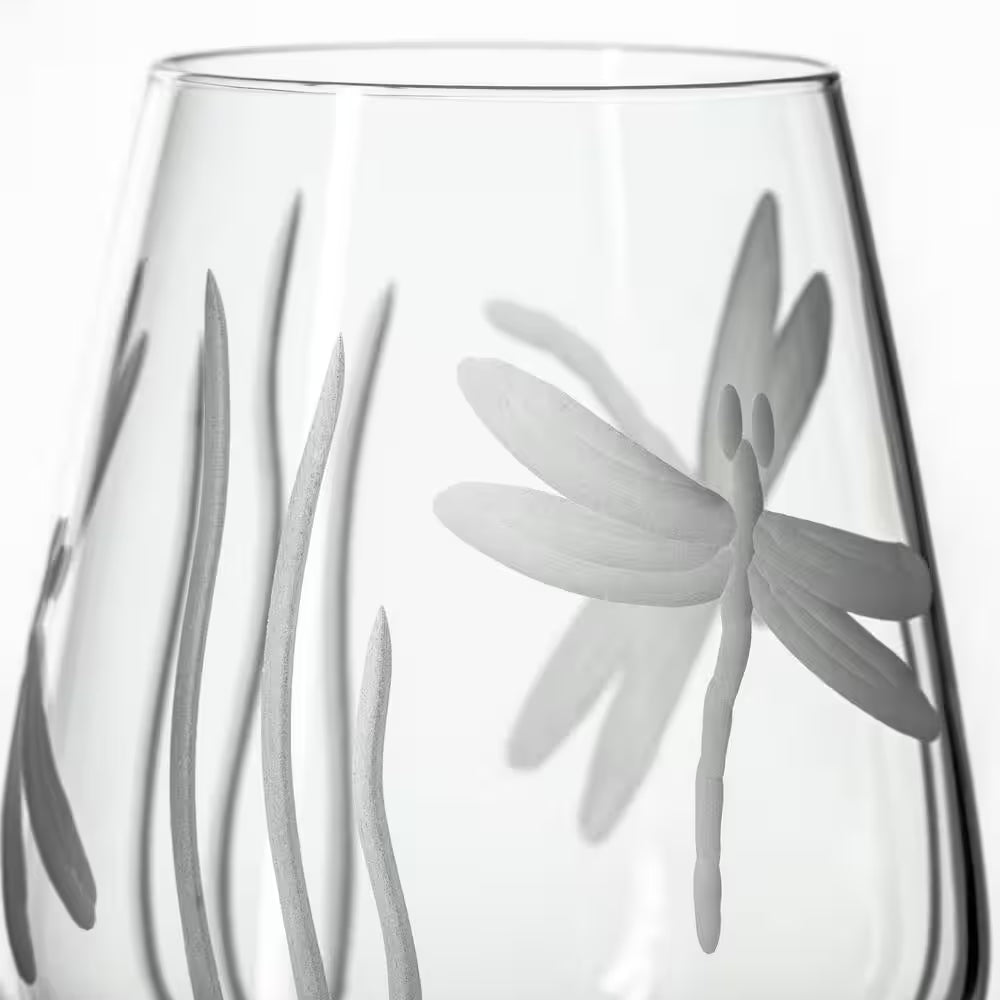 Dragonfly 18 Oz. Stemless Wine Tumbler Glasses - Set of 4