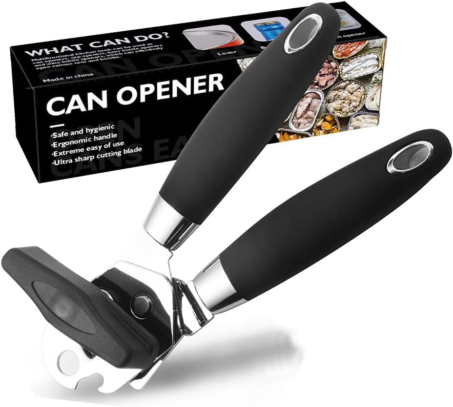 Manual Can Opener, Handheld Comfortable Grip, Multifunction Professional Opener for Beer/Tin/Bottle