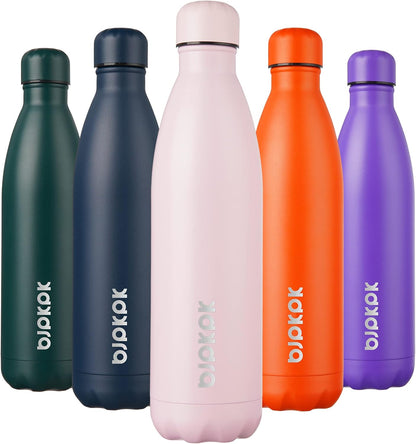 17Oz Insulated Stainless Steel Water Bottles,Sports Water Bottles Keep Cold for 24 Hours and Hot for 12 Hours,Bpa Free for Travel,Brick Red
