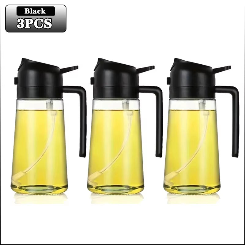 Multifunctional Oil Bottle 2-In-1 Sprayer Cooking Barbecue Oil Dispenser Baking Kitchen Cooking Oil Storage Tank