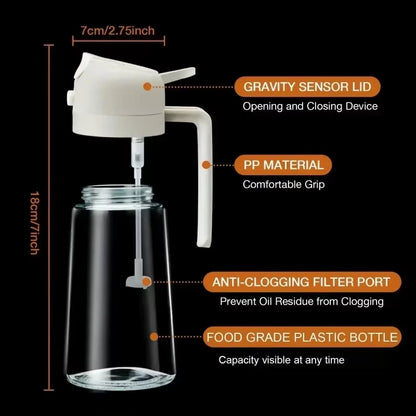 Multifunctional Oil Bottle 2-In-1 Sprayer Cooking Barbecue Oil Dispenser Baking Kitchen Cooking Oil Storage Tank