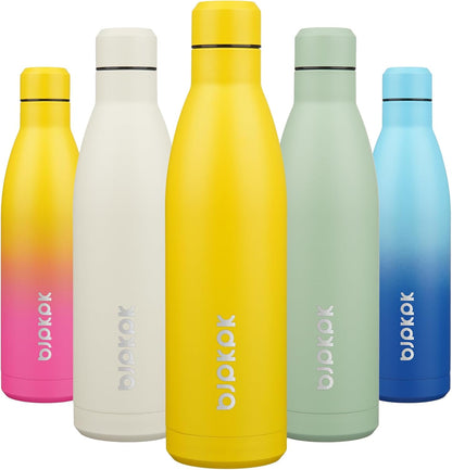 17Oz Insulated Stainless Steel Water Bottles,Sports Water Bottles Keep Cold for 24 Hours and Hot for 12 Hours,Bpa Free for Travel,Goldenrod