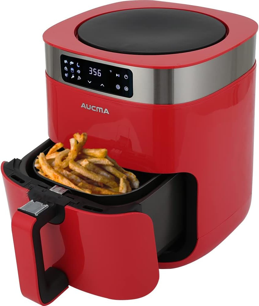 Air Fryer, 5.8QT Hot Air Fryers Oven, XL Electric Air Fryers Oven Cooker with 9 Cooking Preset, Digital Touch Screen Preheat & Nonstick Basket (Red)