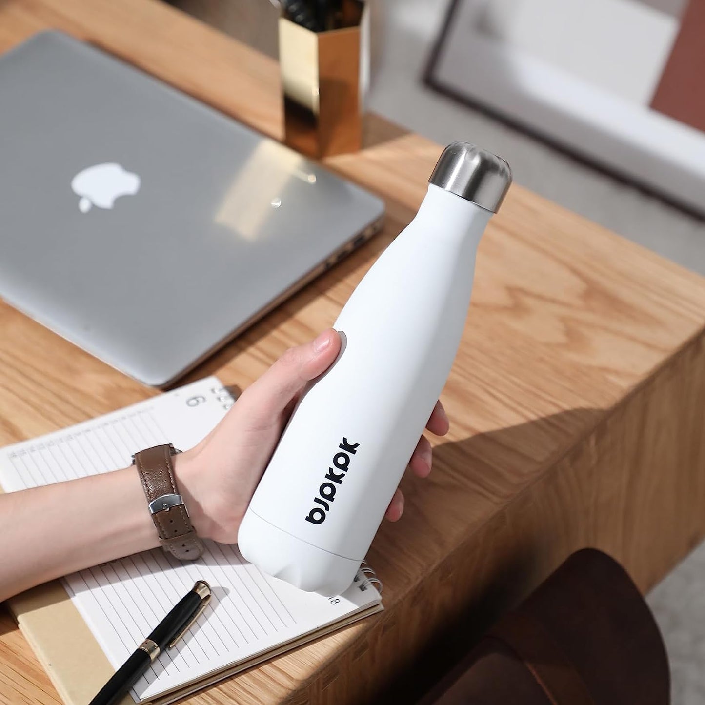 17Oz Insulated Stainless Steel Water Bottles,Sports Water Bottles Keep Cold for 24 Hours and Hot for 12 Hours,Bpa Free for Travel,Brick Red