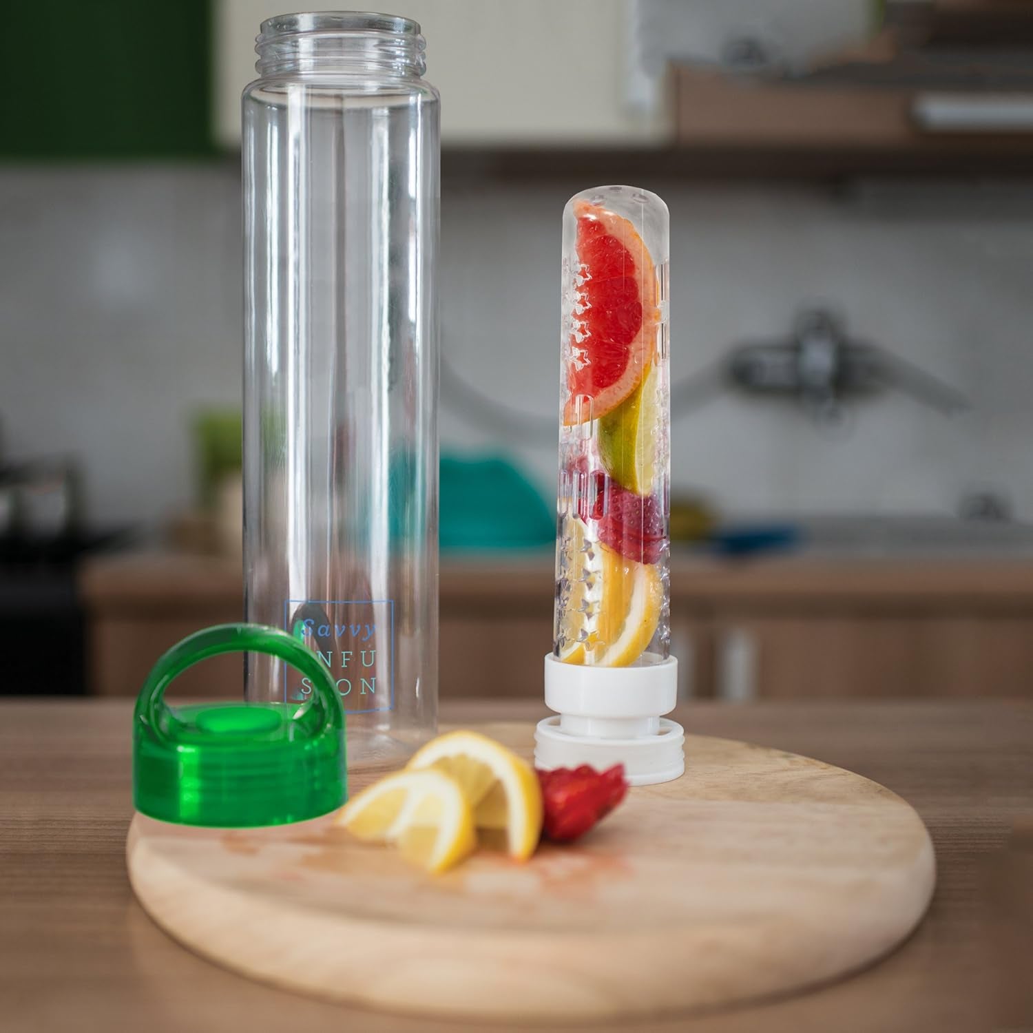 Infusion Fruit Infuser Water Bottle - BPA Free Insulated Water Bottle, Reusable Water Bottle with Fruit Infuser, Easy-To-Clean Gym Accessories for Women, Sports Water Bottle, Savvy Outdoors