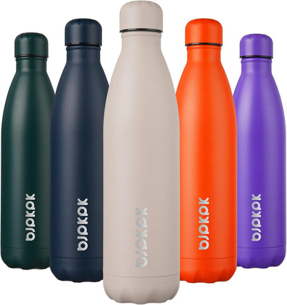 17Oz Insulated Stainless Steel Water Bottles,Sports Water Bottles Keep Cold for 24 Hours and Hot for 12 Hours,Bpa Free for Travel,Brick Red