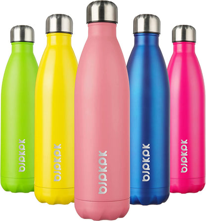 17Oz Insulated Stainless Steel Water Bottles,Sports Water Bottles Keep Cold for 24 Hours and Hot for 12 Hours,Bpa Free for Travel,Brick Red