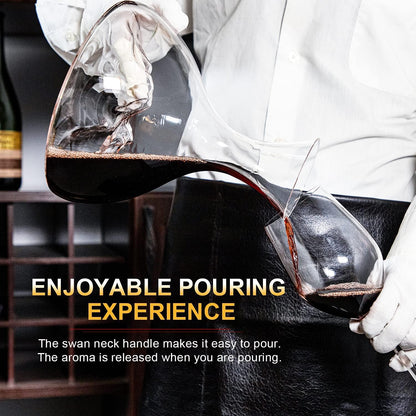 Iceberg Wine Decanter - Elevate Your Wine Experience with a Touch of Elegance 1800Ml Lead-Free Crystal Decanter, Hand Blown, Includes Cleaning Brush & Cork Stopper.