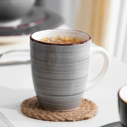 , Series Bella, 32 Piece Stoneware Dinnerware Set, Grey Dinner Set, Service for 8