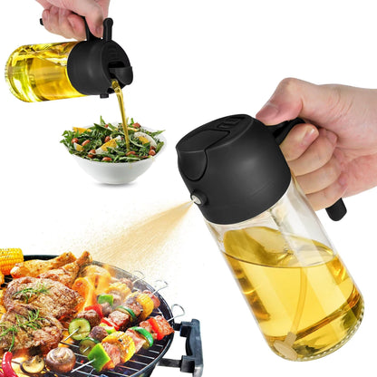 Multifunctional Oil Bottle 2-In-1 Sprayer Cooking Barbecue Oil Dispenser Baking Kitchen Cooking Oil Storage Tank