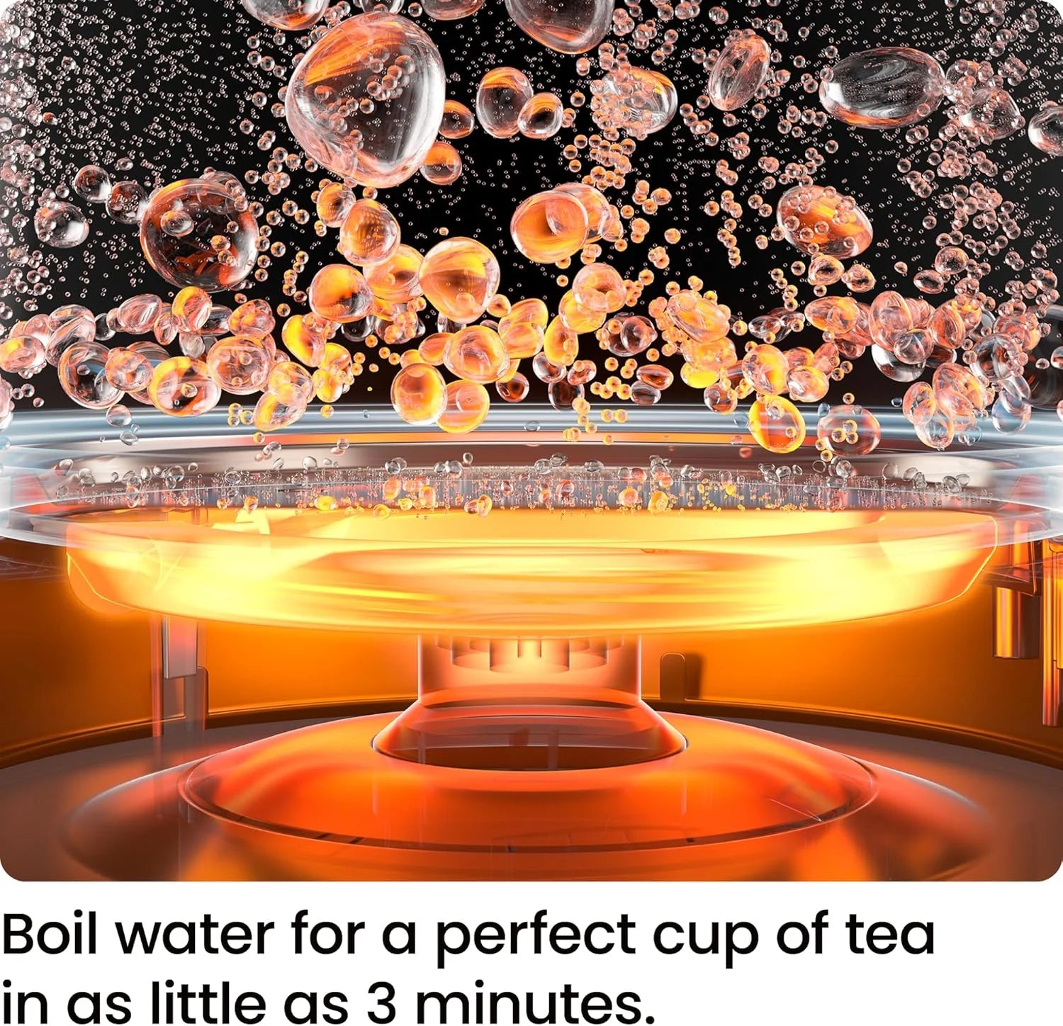 1L Electric Glass Kettle W/ LED Indicator Light, Automatic Shutoff - Black