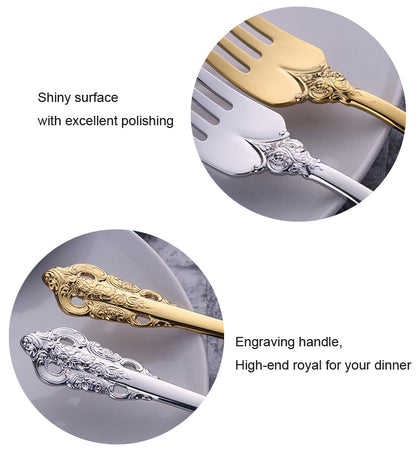 Tableware 304 Stainless Steel Retro Relief Silver