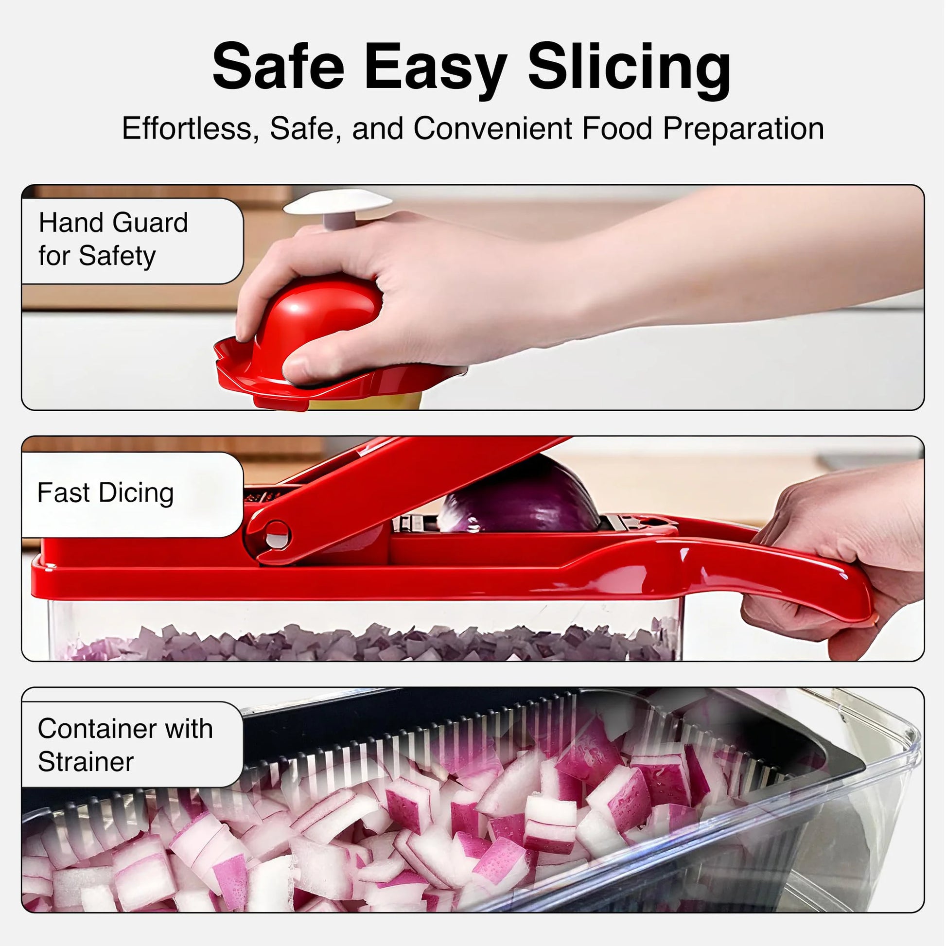 Vegetable Chopper Slicer Onion Dicer, Multi 22-In-1 Veggie Mandoline Food Cutter for Tomato Fruit with Lemon Squeezer, E-Recipe, 11 Blades, Egg Separator & Slicer, Container