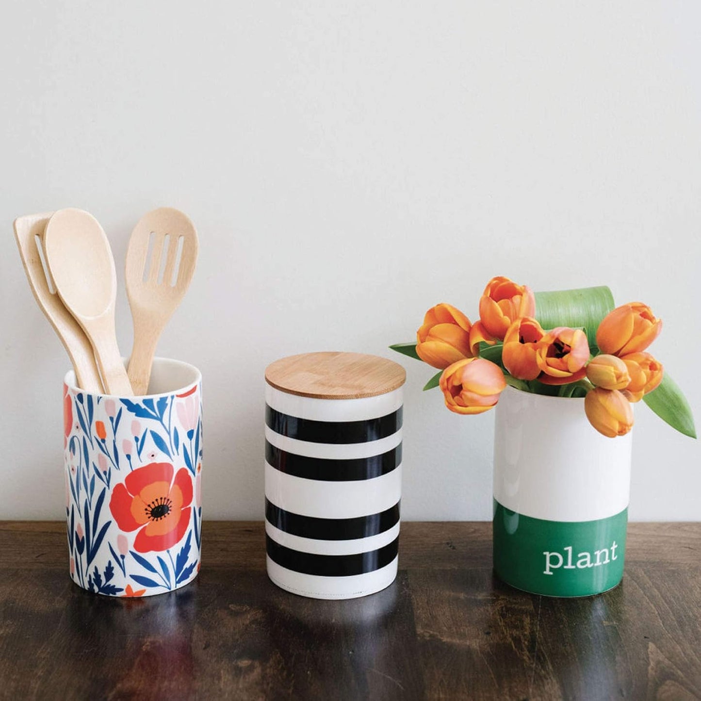 Latter-Day Home Floral Kitchen Canister - Accessories and Decorations - Canisters for Kitchen Counter - Flour and Sugar Containers, 4.25'’X 4.25’’X 6.5''