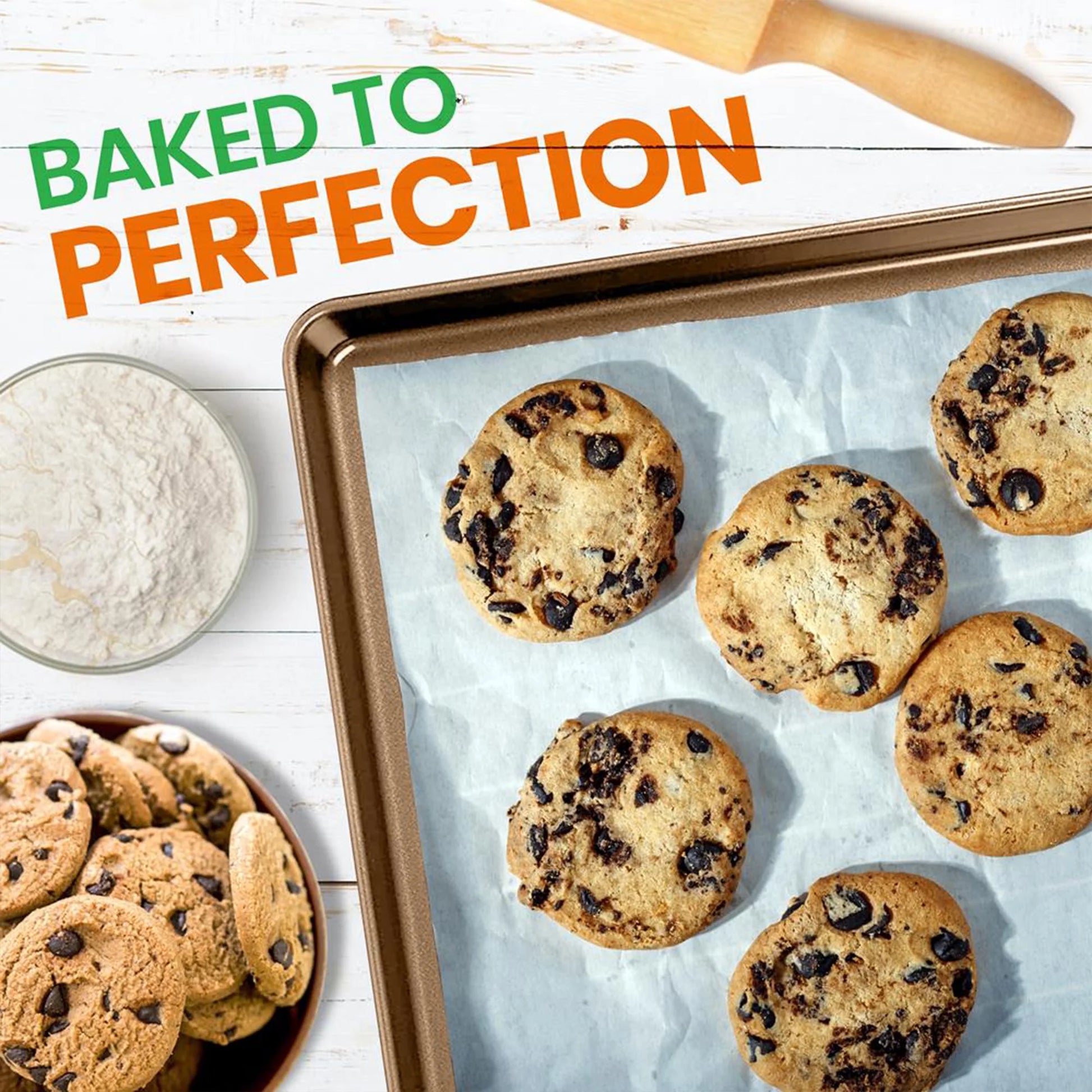 Extra Large Nonstick Rimmed Cookie and Baking Sheets, Set of 2