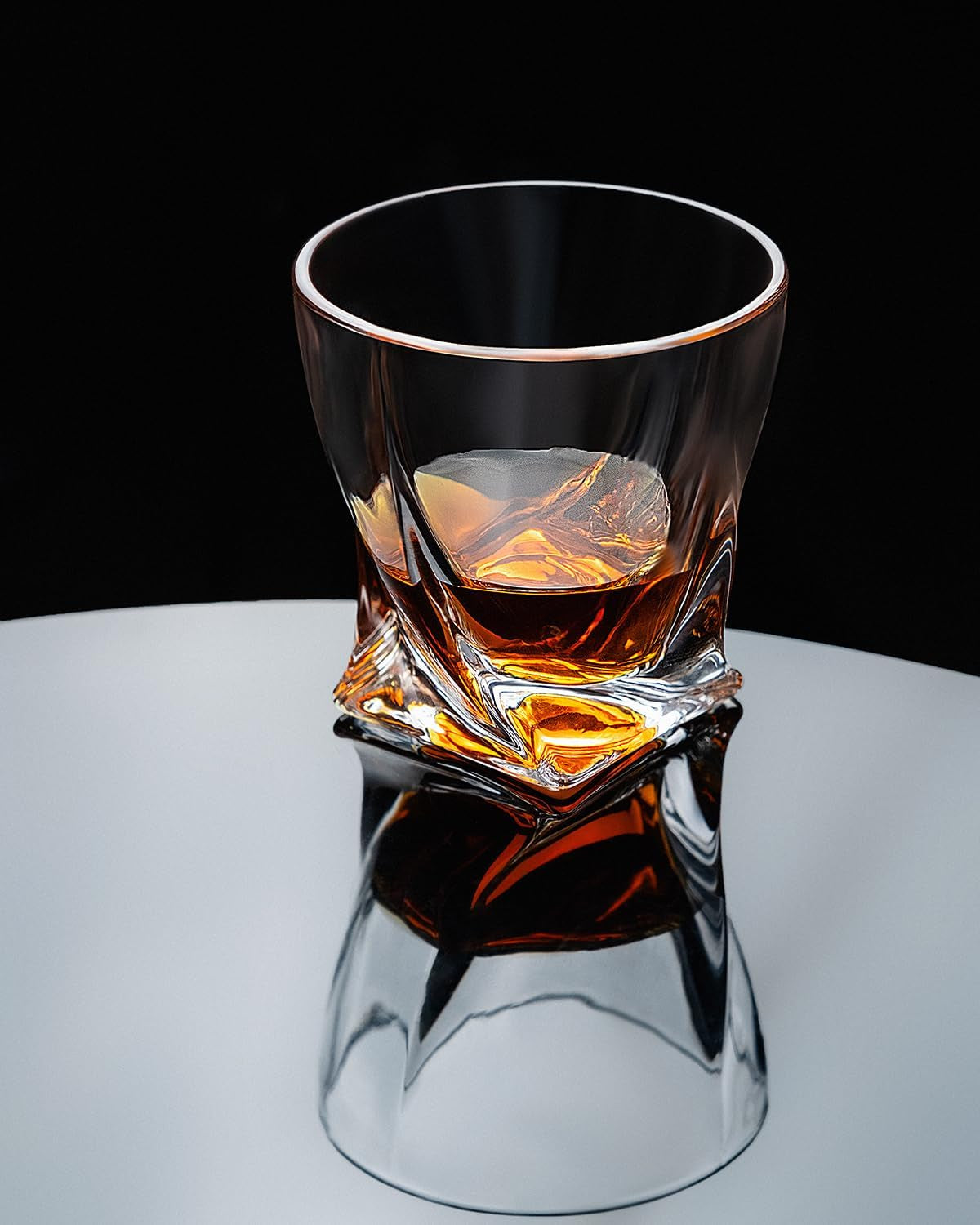 Whiskey Glasses - 10 OZ Premium Shaped Scotch Glasses Set of 4,Glassware Set,Tumblers for Drinking Bourbon Whiskey, Cognac, Irish Whisky,Vintage Elegant Whiskey Glass