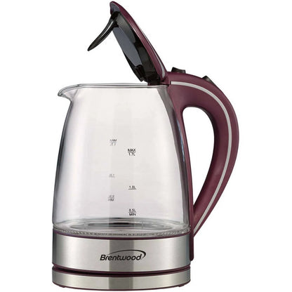 Tempered Glass Tea Kettles, 1.7-Liter, Purple