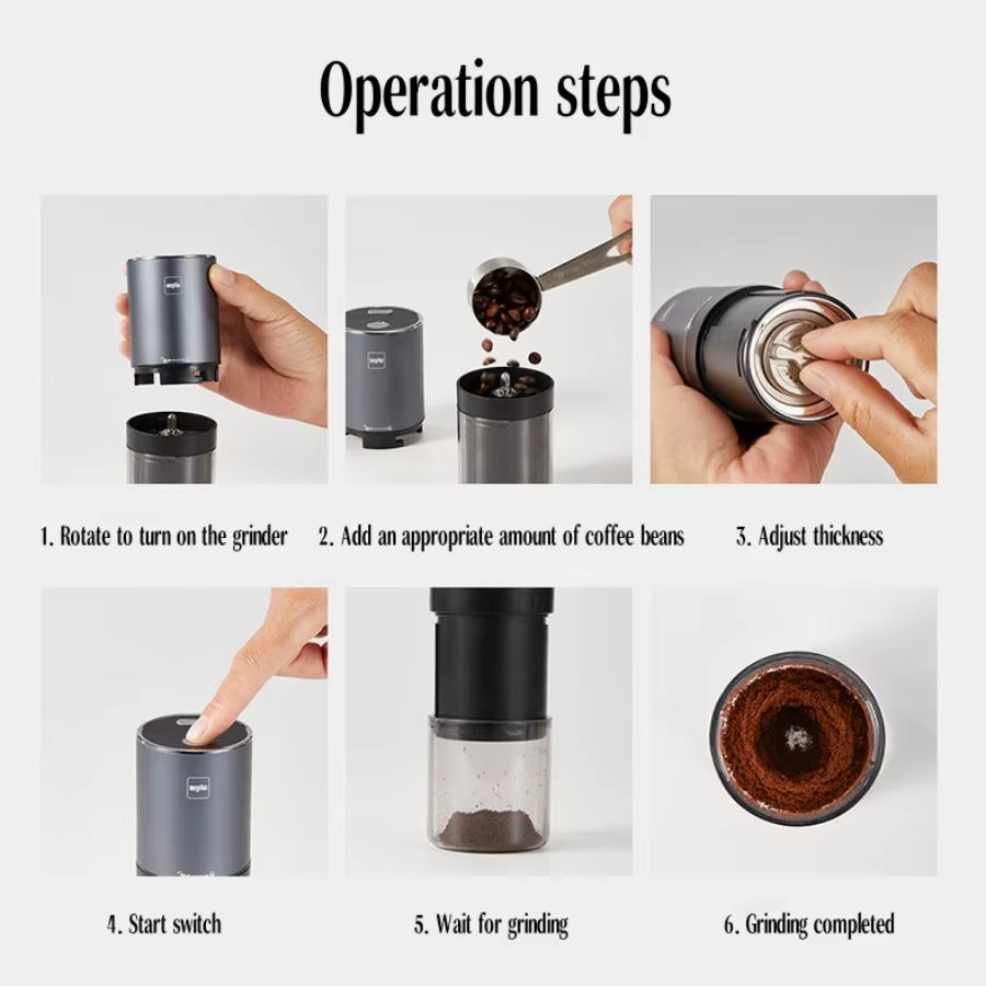 Electric Coffee Grinder New Upgrade Mini Portable Coffee Bean Grinder USB Charge Stainless Steel Espresso Spice Mill Grinders