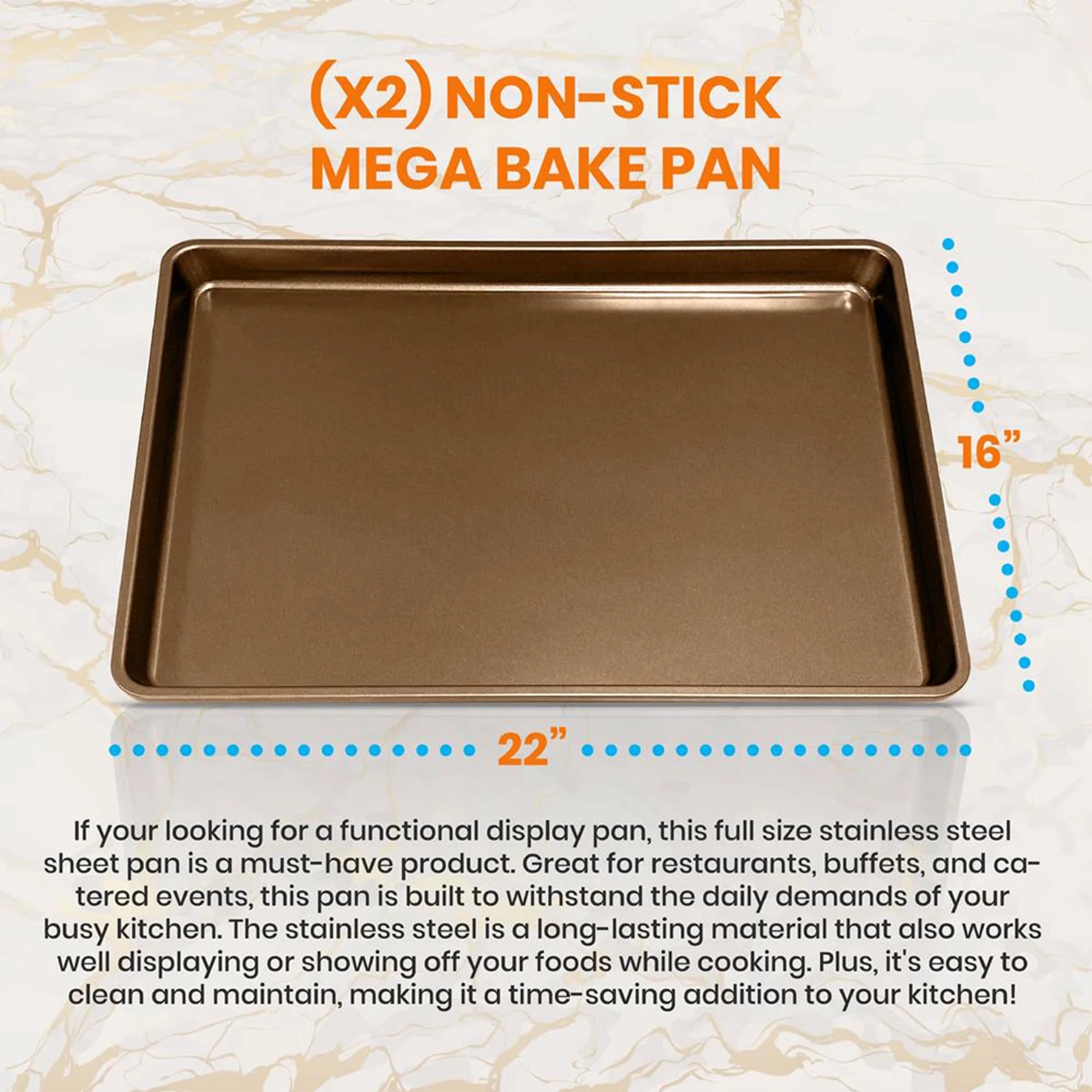 Extra Large Nonstick Rimmed Cookie and Baking Sheets, Set of 2