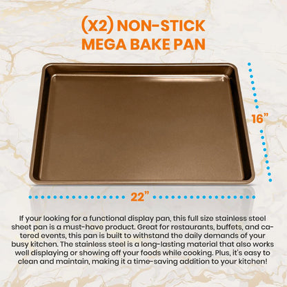 Extra Large Nonstick Rimmed Cookie and Baking Sheets, Set of 2