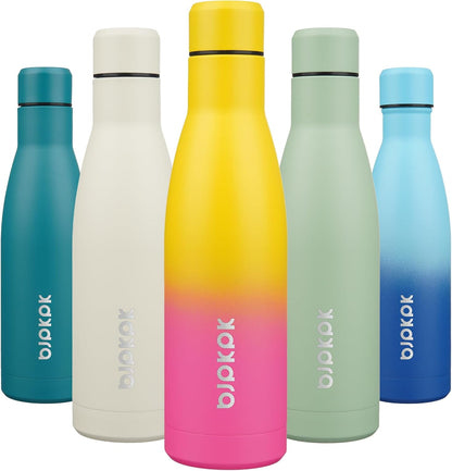 17Oz Insulated Stainless Steel Water Bottles,Sports Water Bottles Keep Cold for 24 Hours and Hot for 12 Hours,Bpa Free for Travel,Brick Red