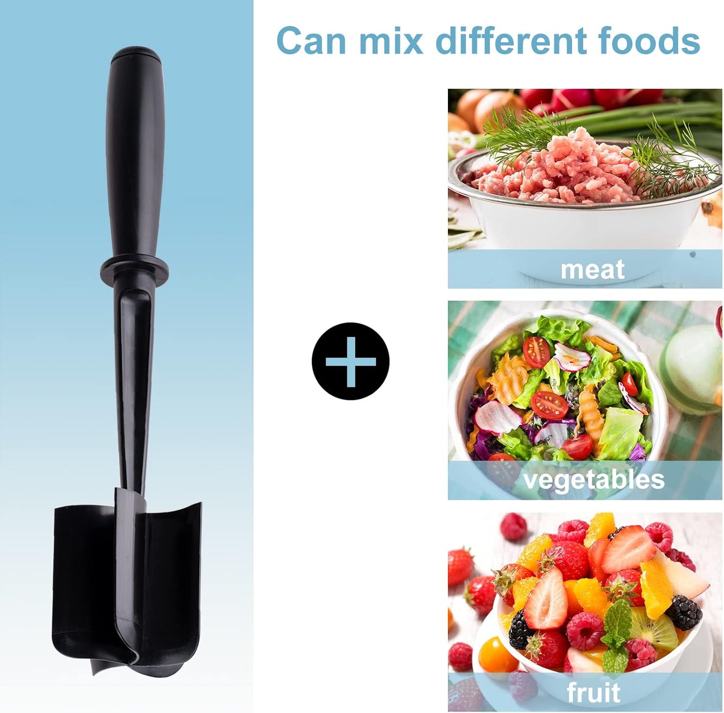 Kitchen Hamburger Meat Chopper Versatile Meat Masher and Tenderizer Hammer Kitchen Tool Heavy Duty Meat Pounder